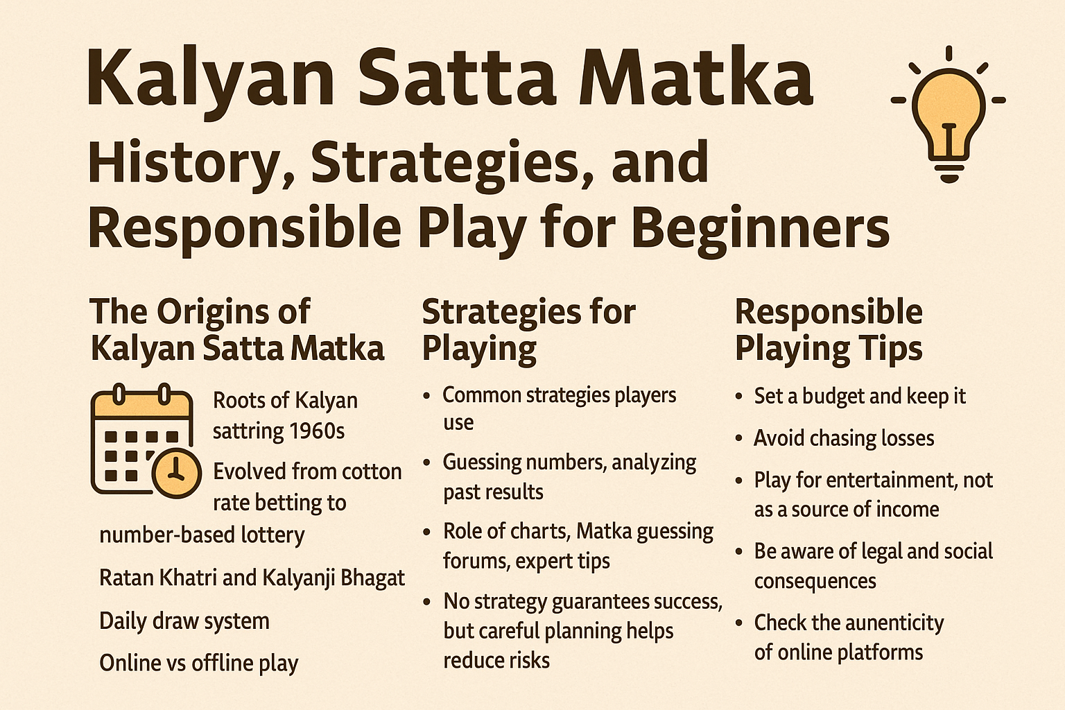 Kalyan Satta Matka: History, Strategies, and Responsible Play for Beginners